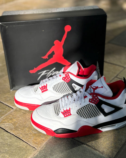 Air Jordan 4 Retro White/Red Black-Tech Grey