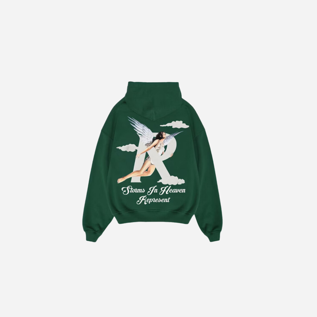 Represent Storms In Heaven Hoodie Racing Green - SS23