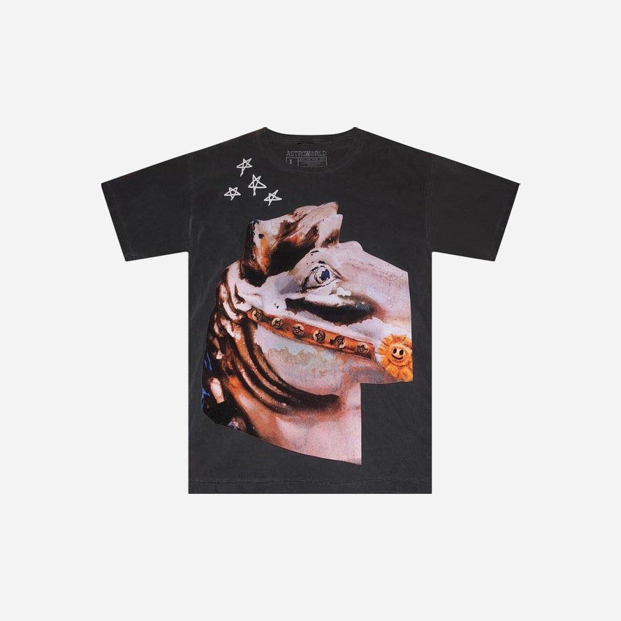 TRAVIS SCOTT ASTROWORLD HORSE HEAD TEE WASHED BLACK