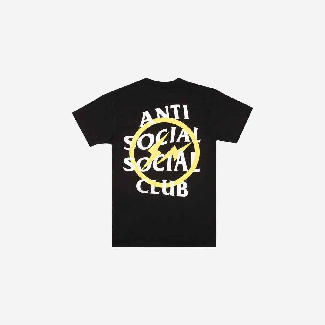 ANTI SOCIAL SOCIAL CLUB X FRAGMENT YELLOW BOLT TEE (FW19) BLACK