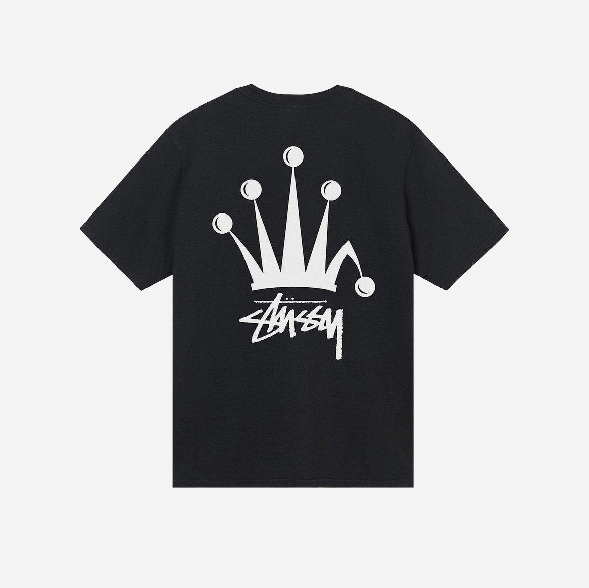 STUSSY REGAL CROWN PIGMENT DYED T-SHIRT BLACK