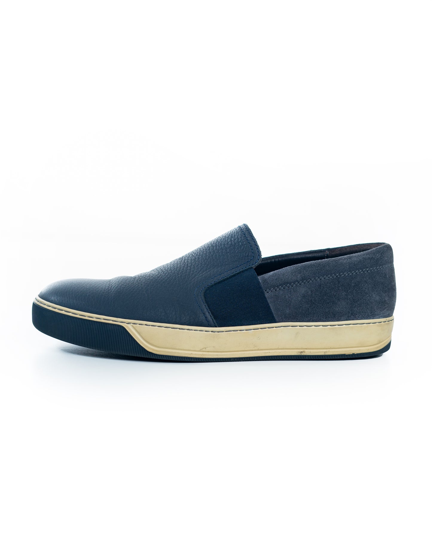 Lanvin Leather And Suede Slip-Ons