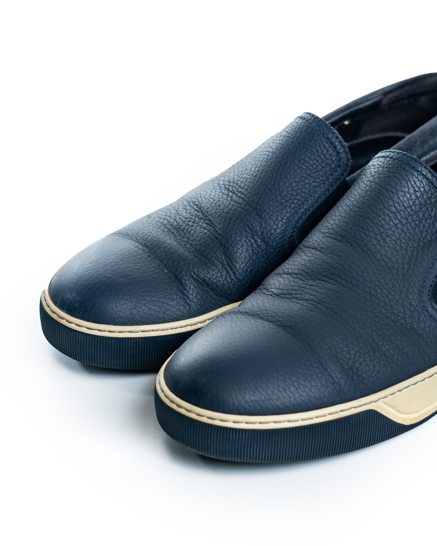 Lanvin Leather And Suede Slip-Ons