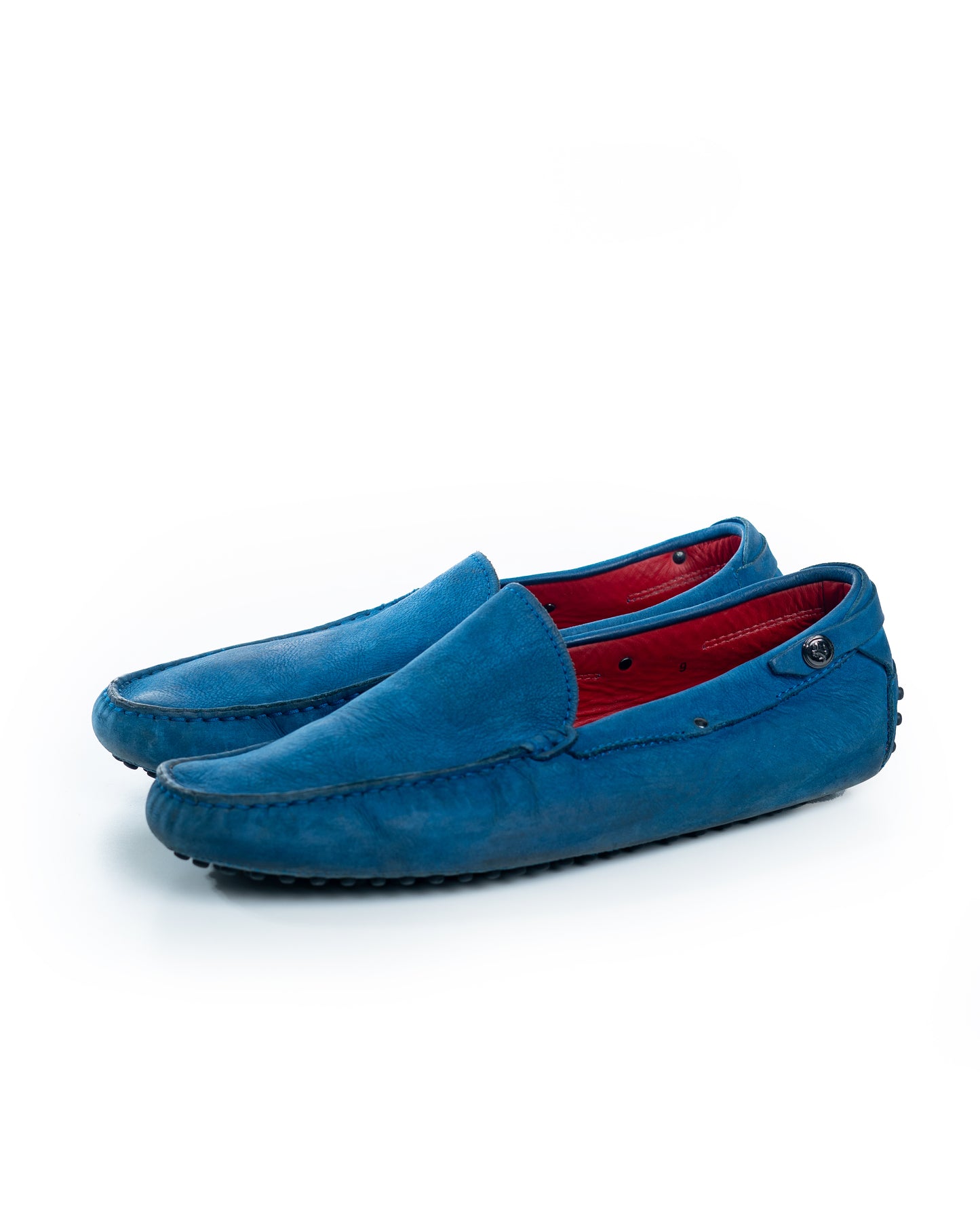 Tods For Ferrari Navy Blue Suede Loafers