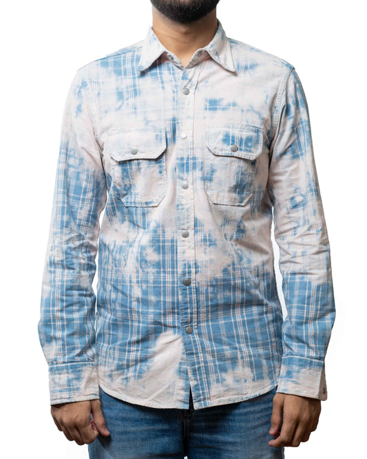 Replay Vintage Faded Indigo Cotton Shirt