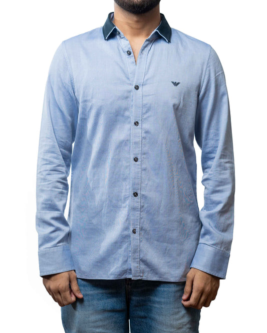 Emporio Armani Slim Fit Shirt With Contrast Collar