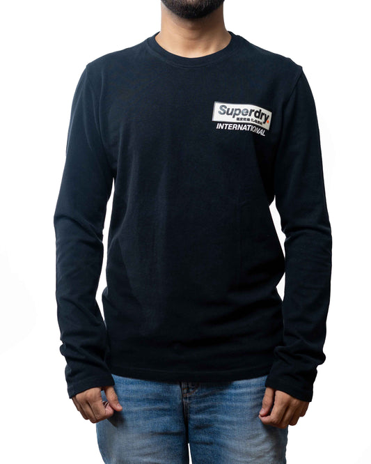 Superdry International Ls Regular Fit Crew-Neck T-Shirt