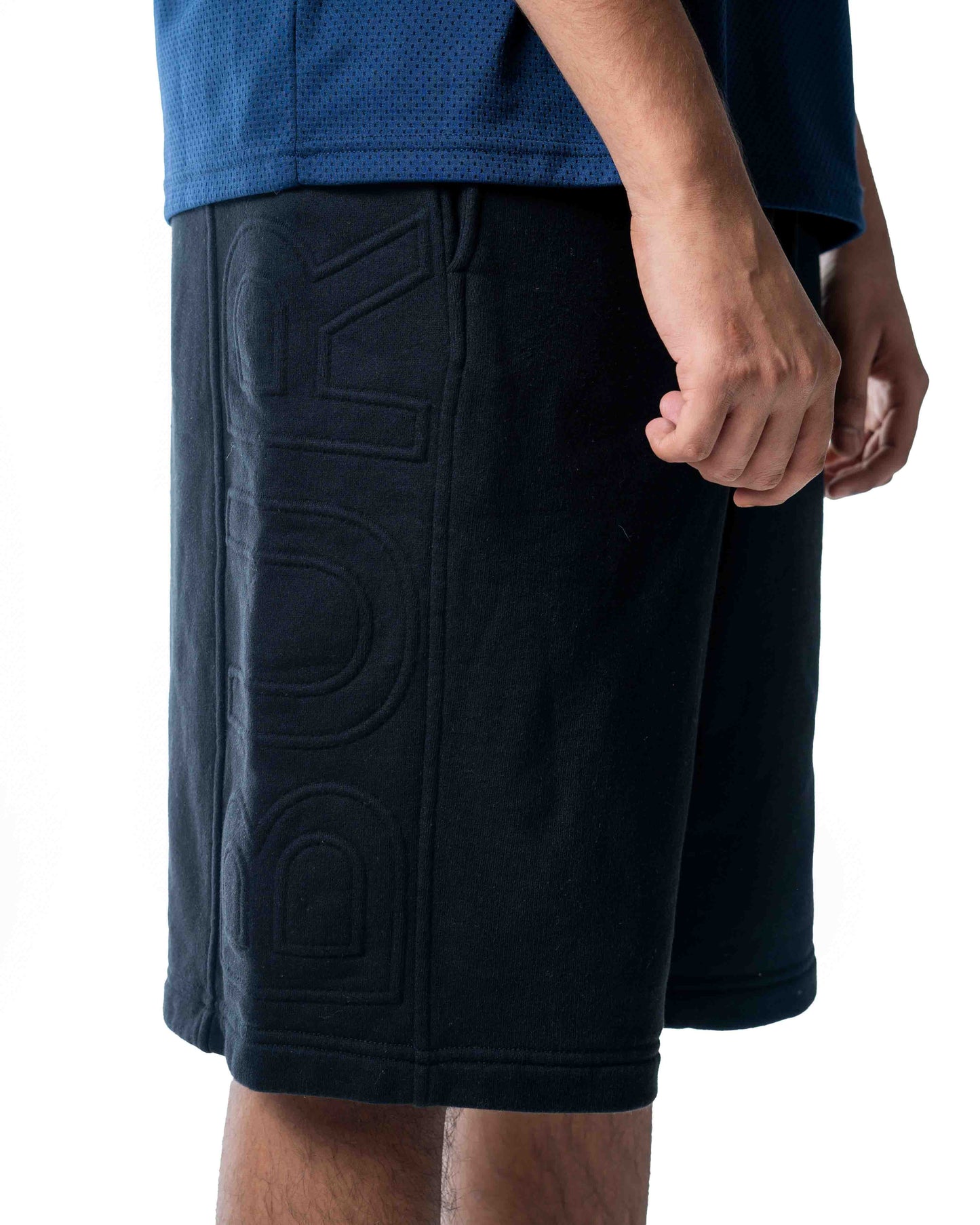 Burberry Black Self Embroided Cotton Shorts