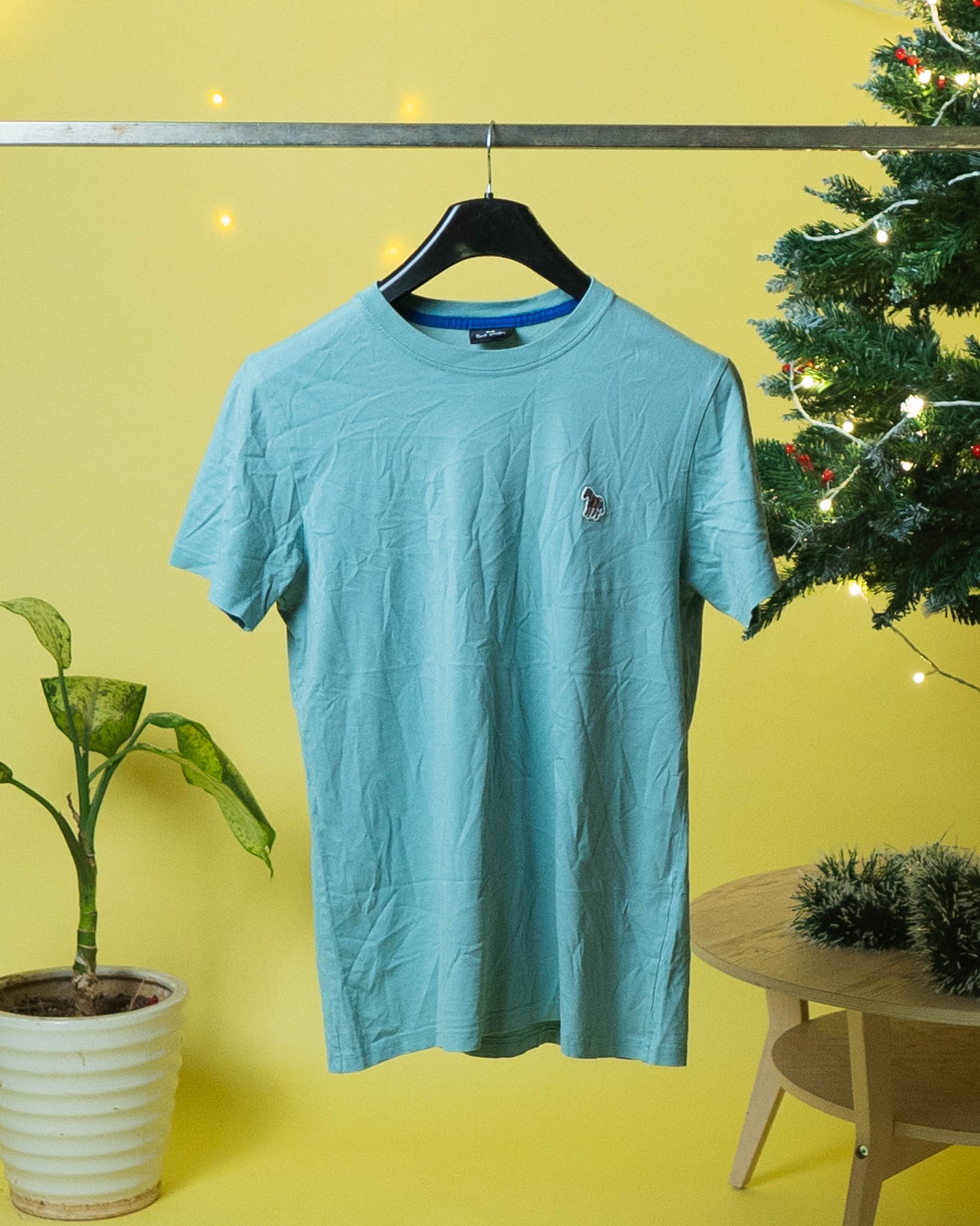 Paul Smith Teal Zebra Logo Cotton T-Shirt