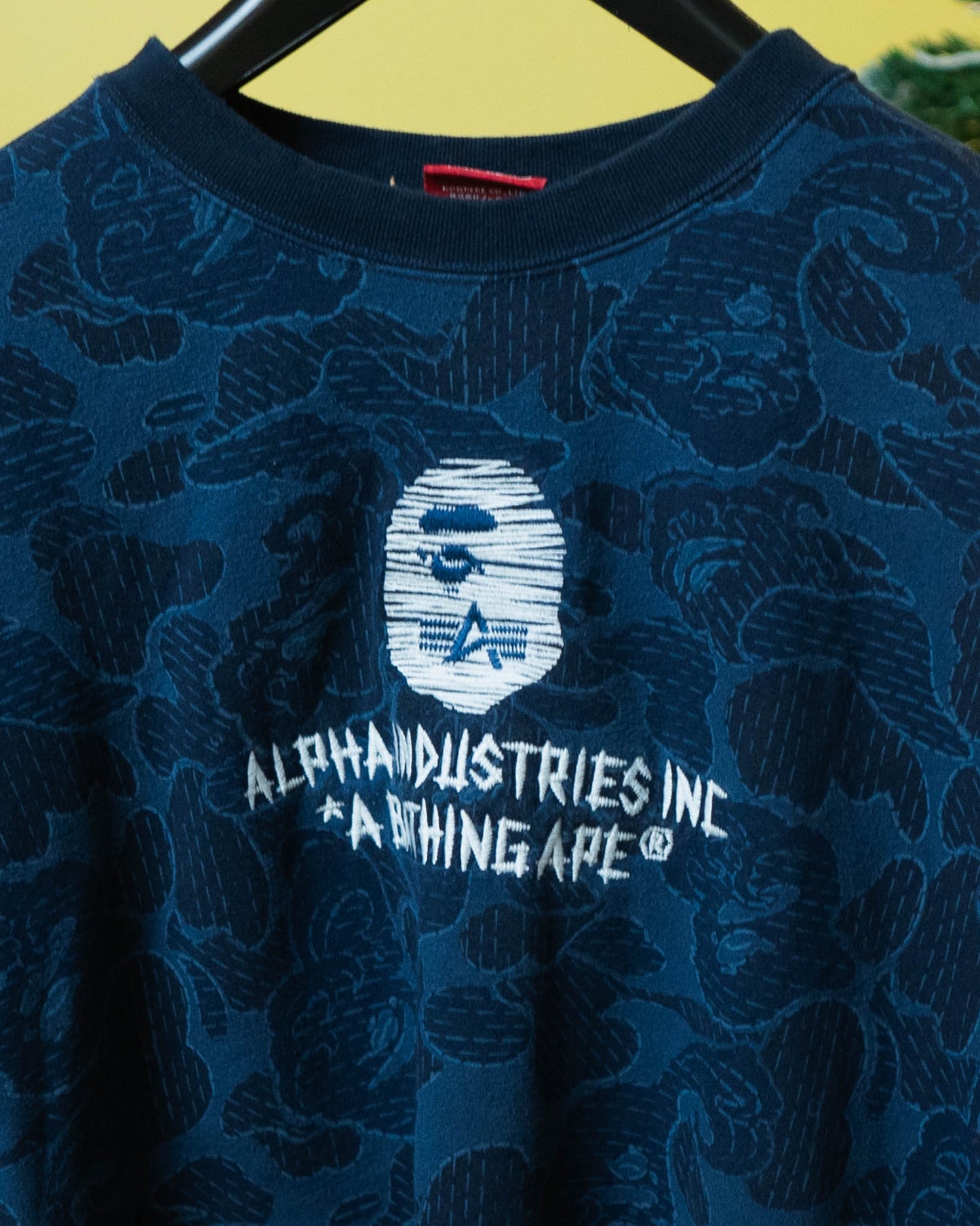 Bape x Alpha Industries Crewneck Sweater Navy