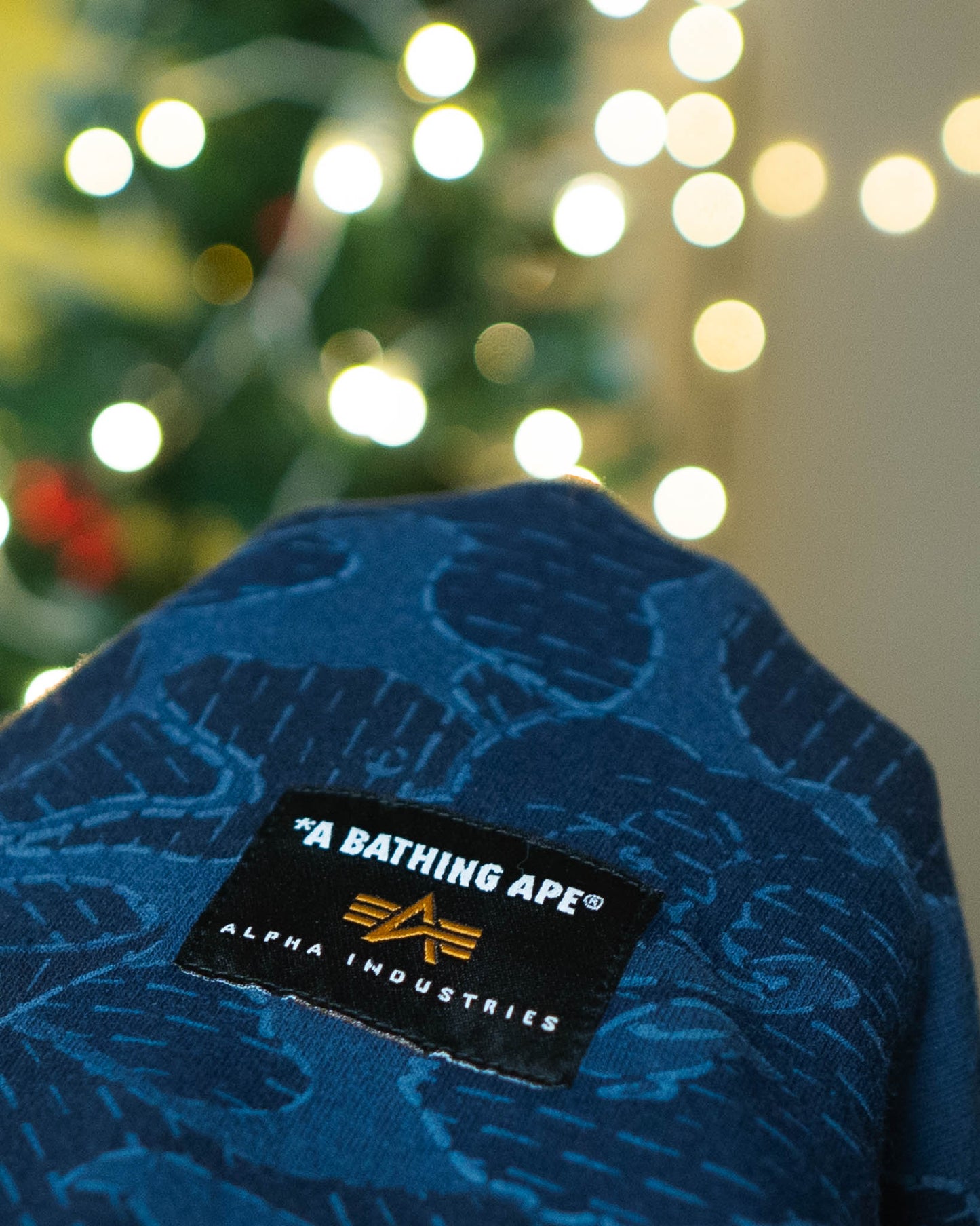 Bape x Alpha Industries Crewneck Sweater Navy