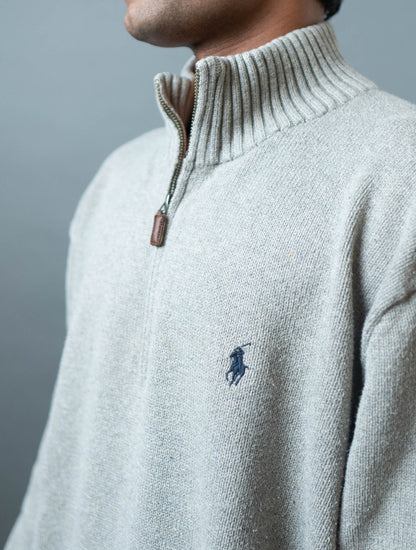 Polo Ralph Lauren Quarter-Zip Light Grey Sweater