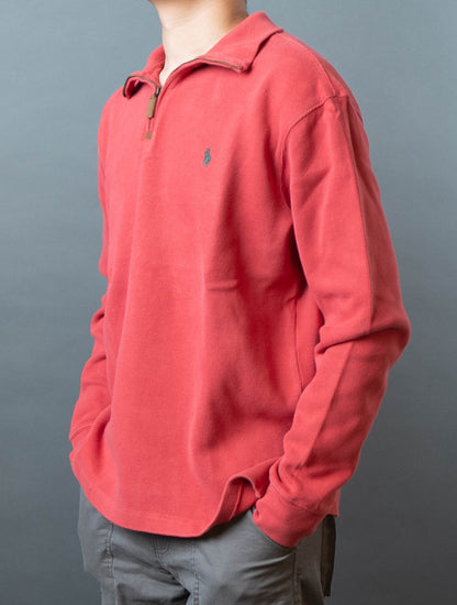 Polo Ralph Lauren Cotton Quarter-Zip Red Sweater