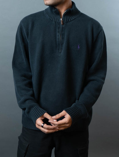 Polo Ralph Lauren Wool-Cotton Quarter-Zip Sweater