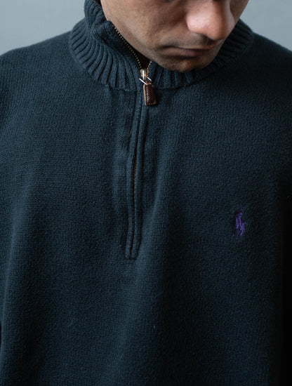 Polo Ralph Lauren Wool-Cotton Quarter-Zip Sweater