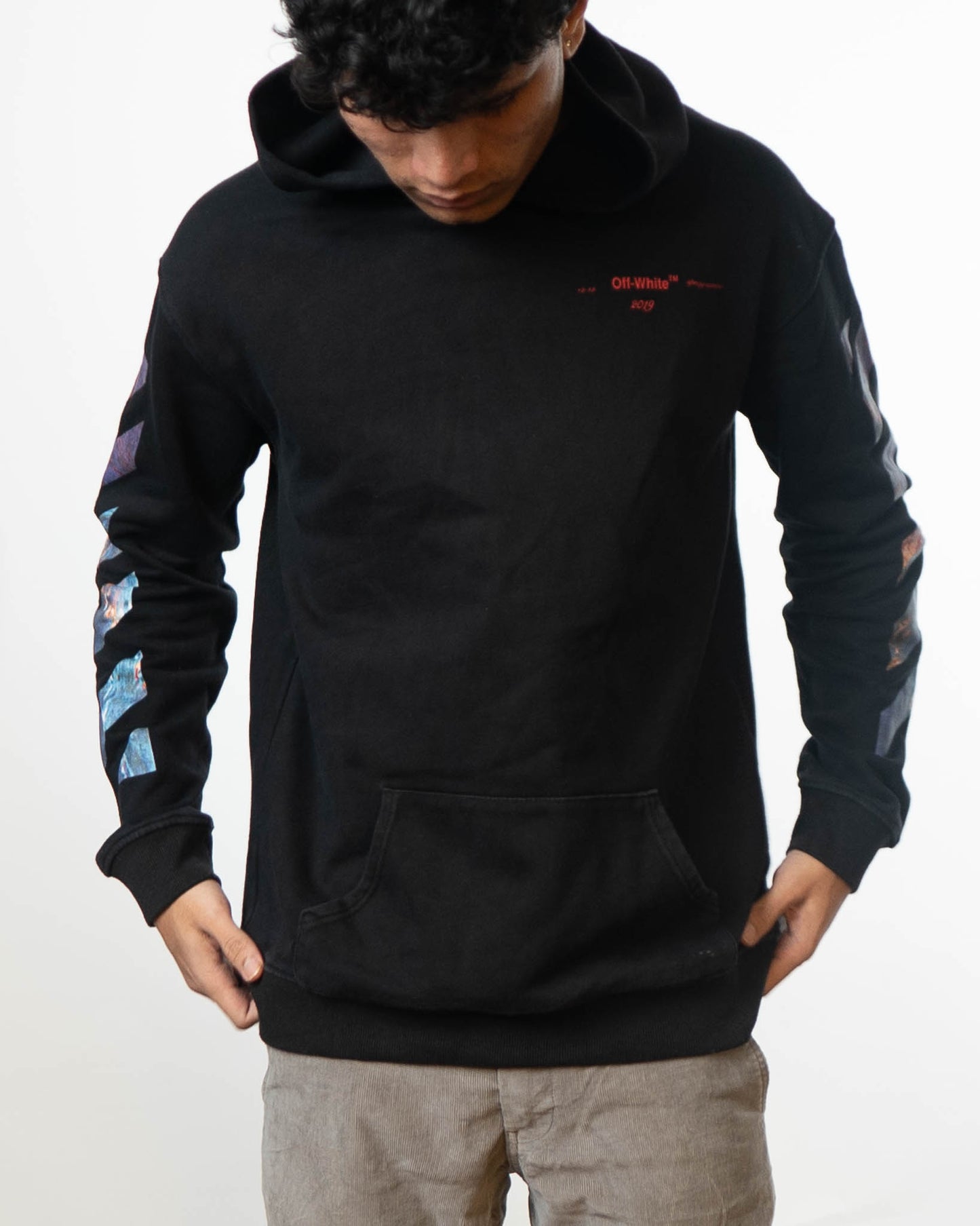 Off White Color Arrow Hoodie