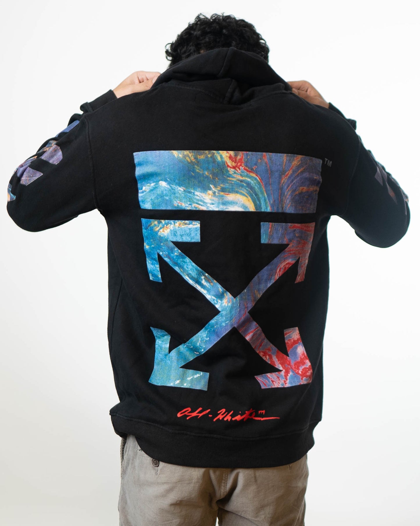 Off White Color Arrow Hoodie