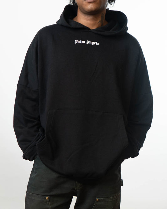 Palm Angels Over The Head Logo Hooded Sweatshirt