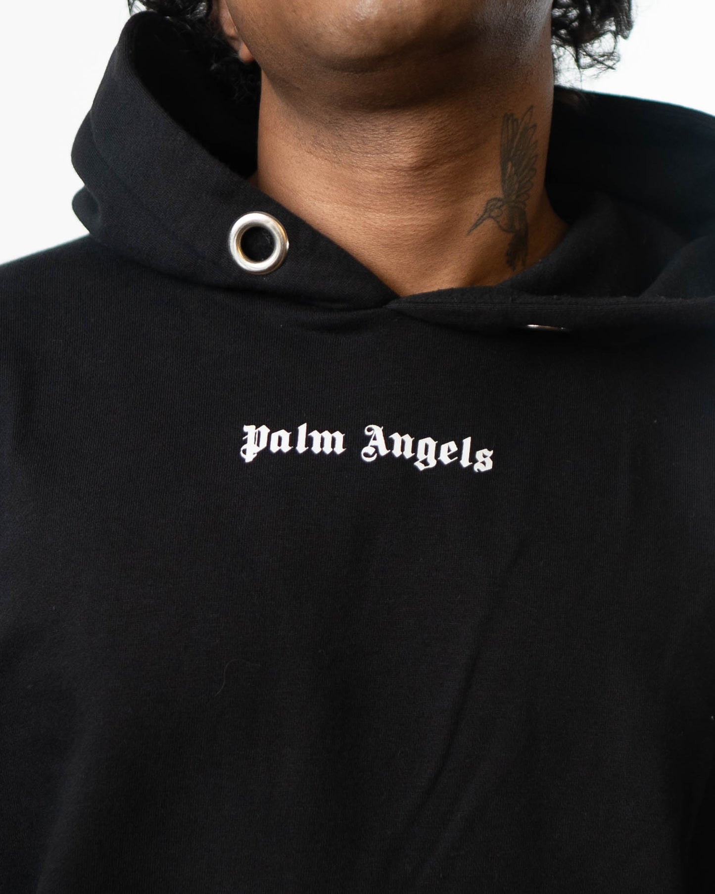 Palm Angels Over The Head Logo Hooded Sweatshirt