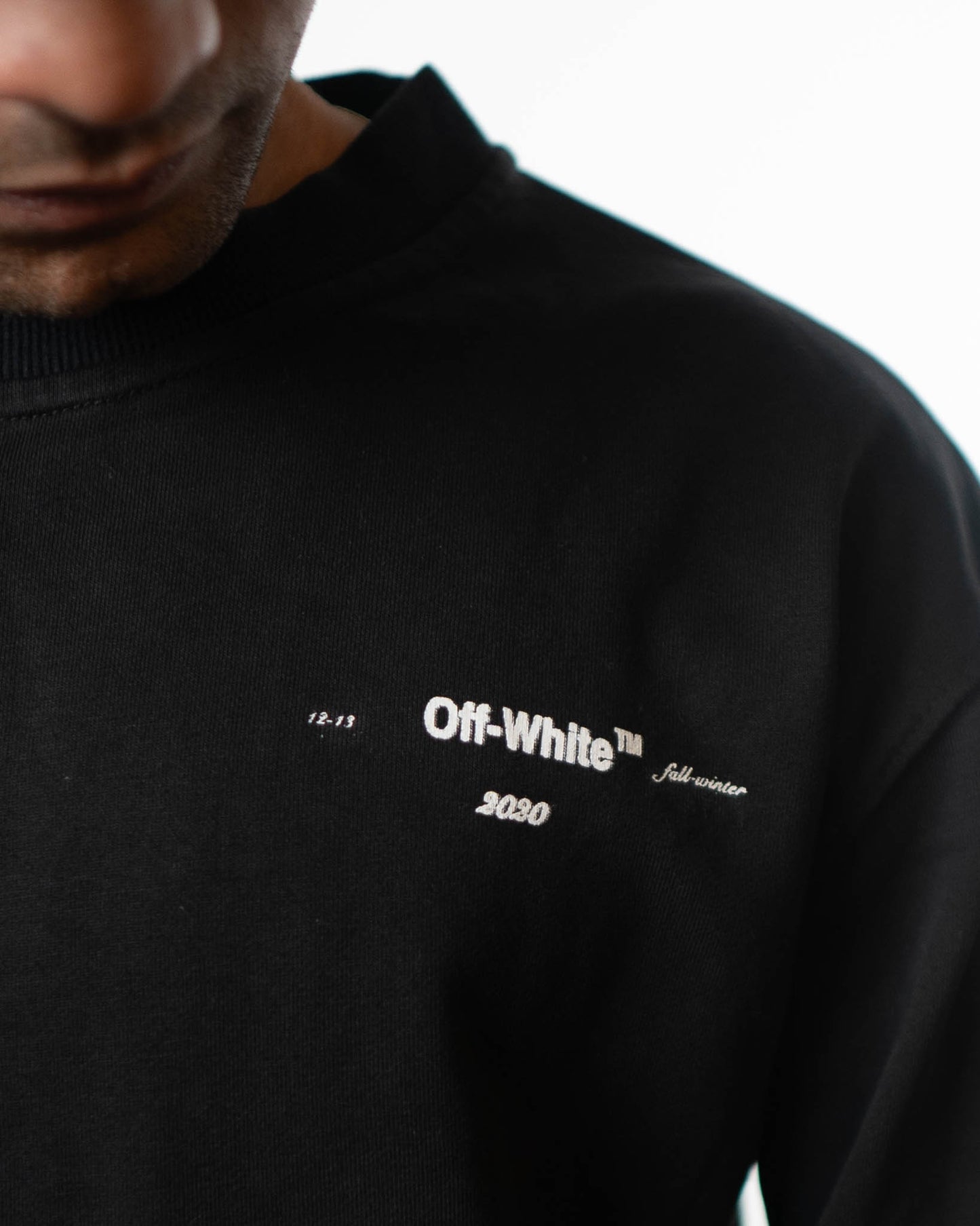 Off White Diag Mariana De Silva Over Black Crewneck