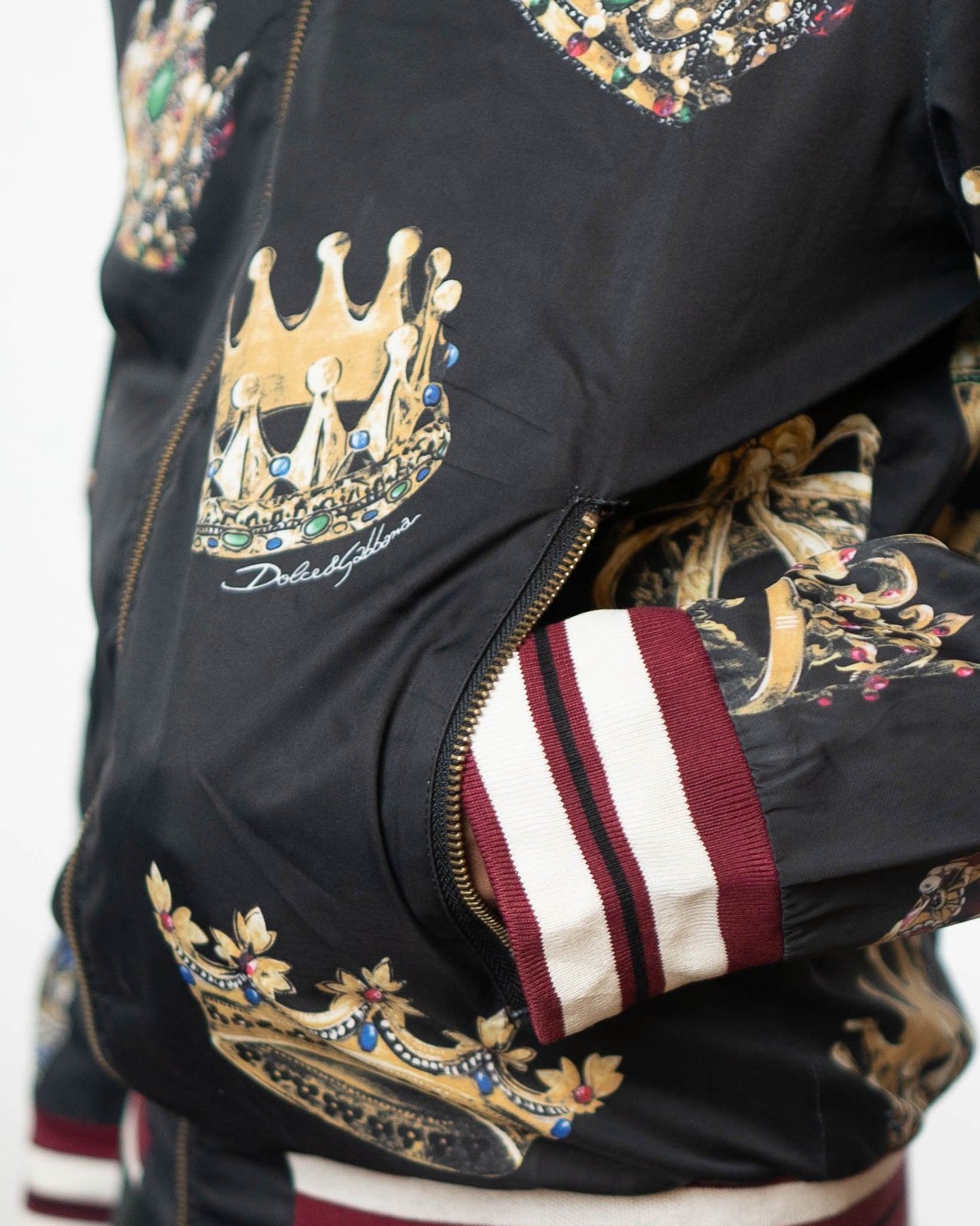 Dolce & Gabbana All Over Crown Zipped Jacket Hoodie