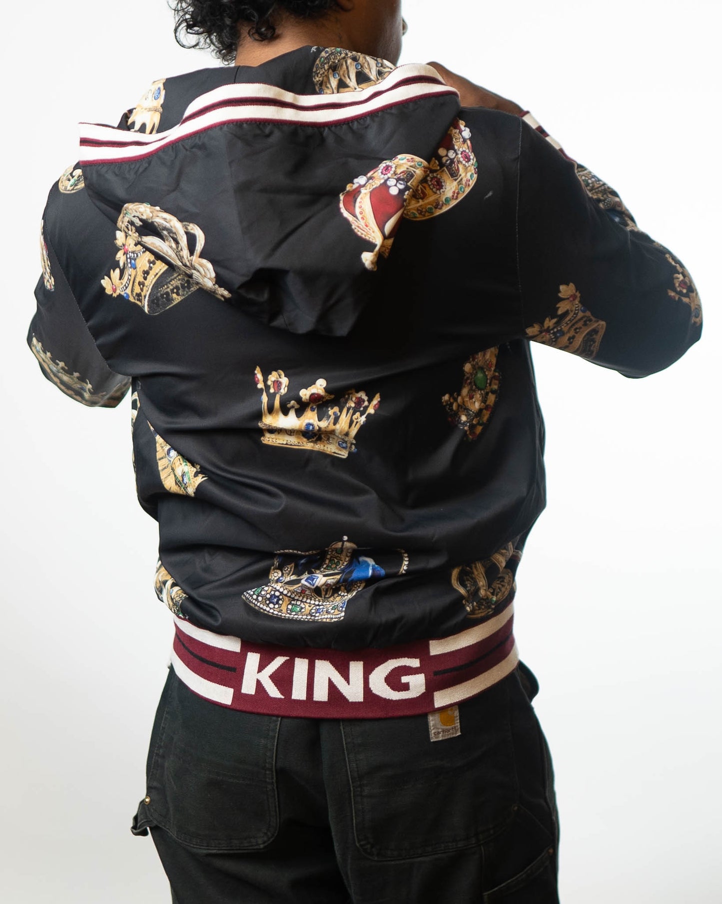 Dolce & Gabbana All Over Crown Zipped Jacket Hoodie