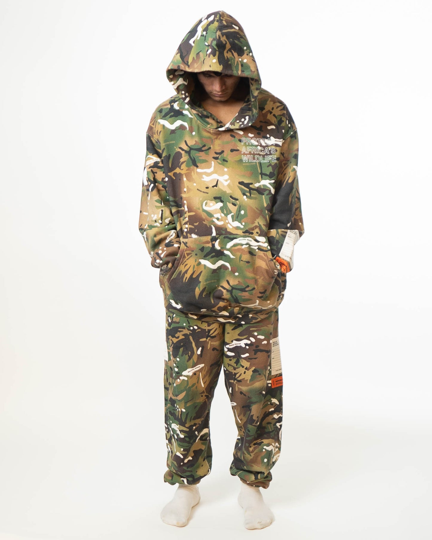 Heron Preston Camouflage Hoodie Sweatshirt