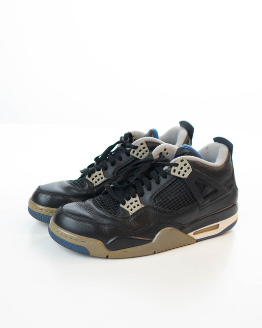 Air Jordans 4  Black Leather Jordan 4 Retro Motorsports Alternate Sneakers