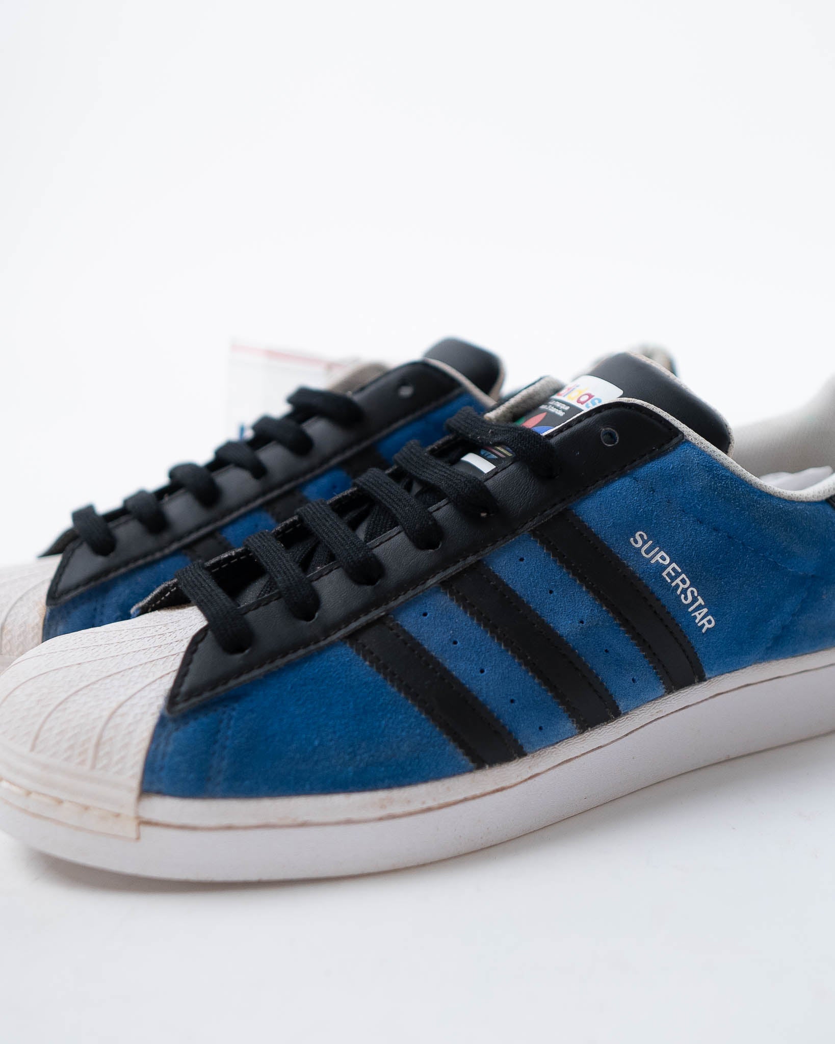 halo blue adidas superstar blue mono
