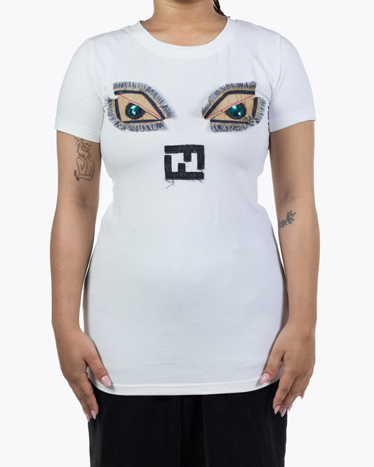 FENDI EYE PATCH WHITE TEE