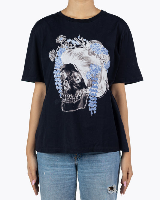 Mcq Alexander Mcqueen Women Graphic Floral Skull T-Shirt