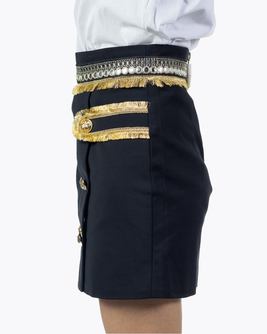 Flavio Castellani Black Golden Mini Skirt