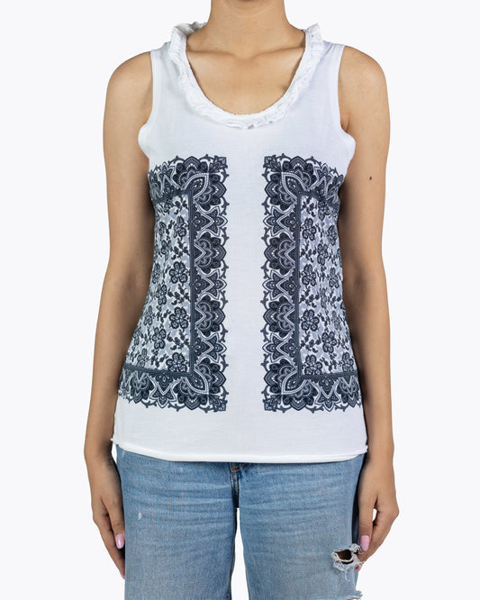 Alexender Mcqueen Paisley Print Sleevless Tee