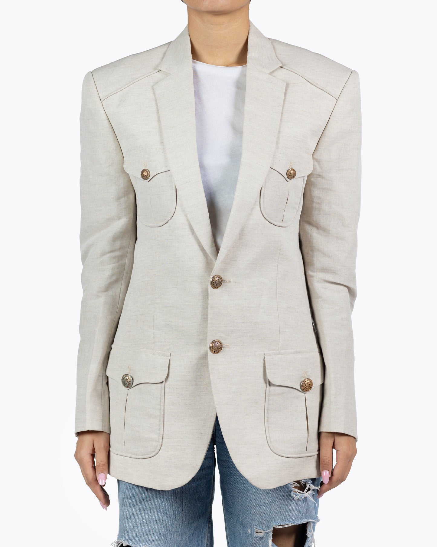 Studio Himmat Linen Beige Blazer