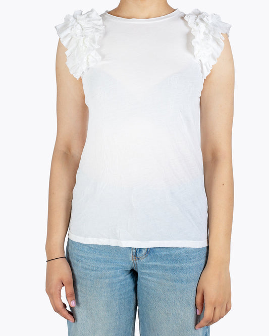 Alexender Mcqueen Dropped Cotton T-Shirt White