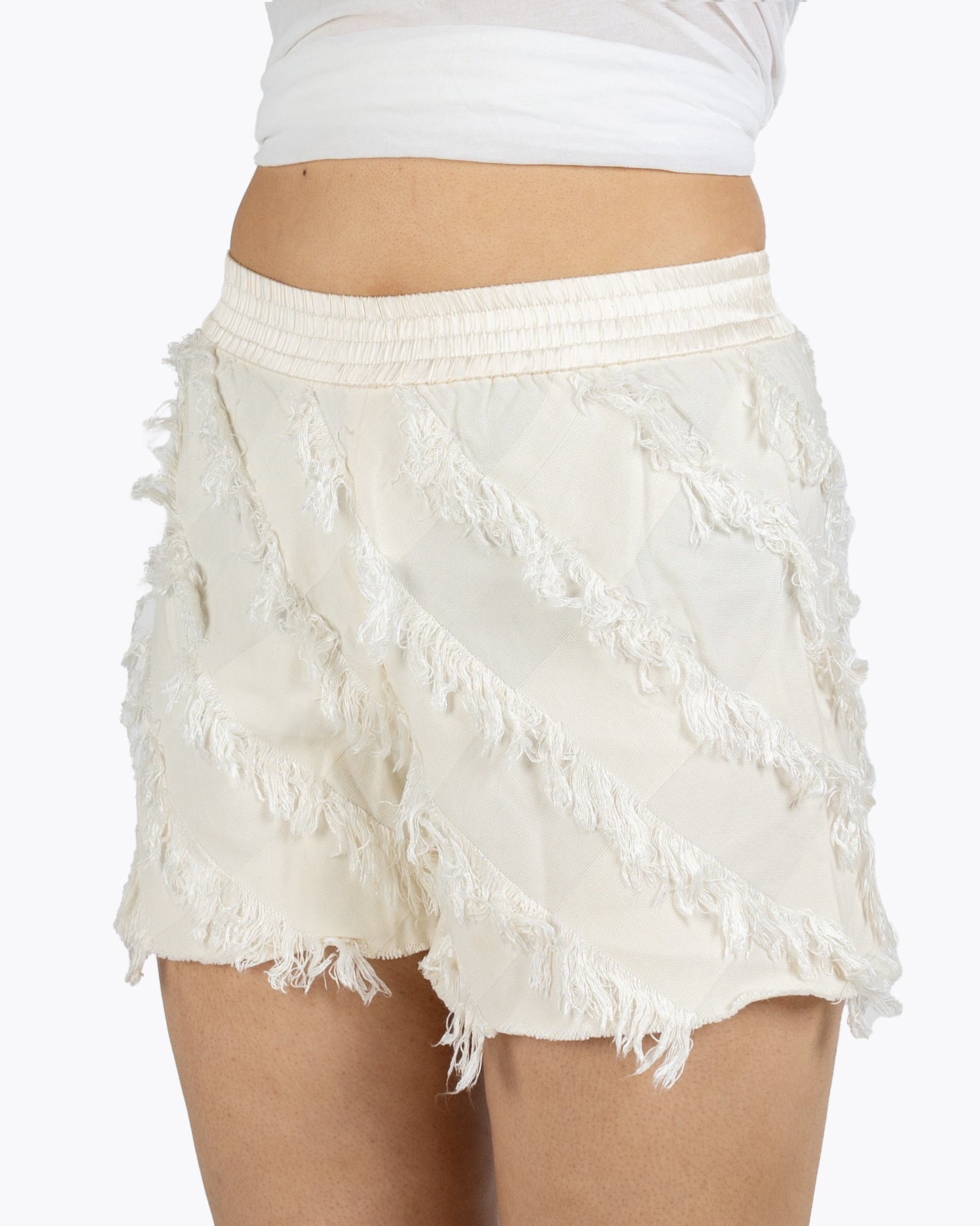 Sandro Pandora Frayed Silk-Trimmed Twill Shorts