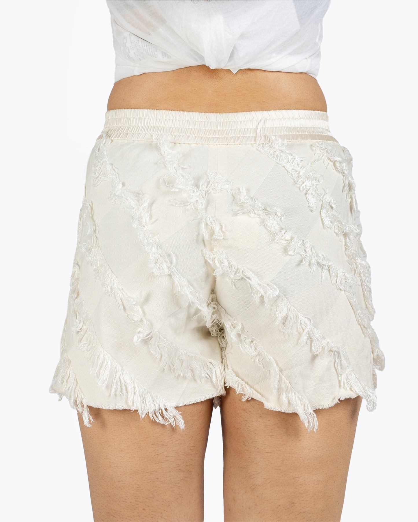 Sandro Pandora Frayed Silk-Trimmed Twill Shorts