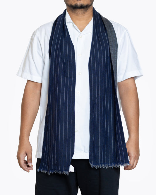 Hackett London Men's Chalk Stripe Scarf Blue