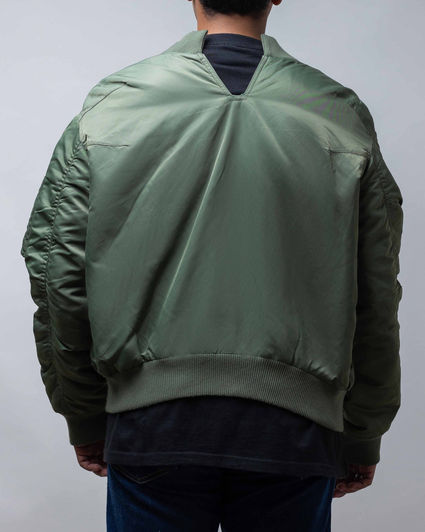 V-Slit Back Neck Patched Figher Plane Ma-01 Jacket