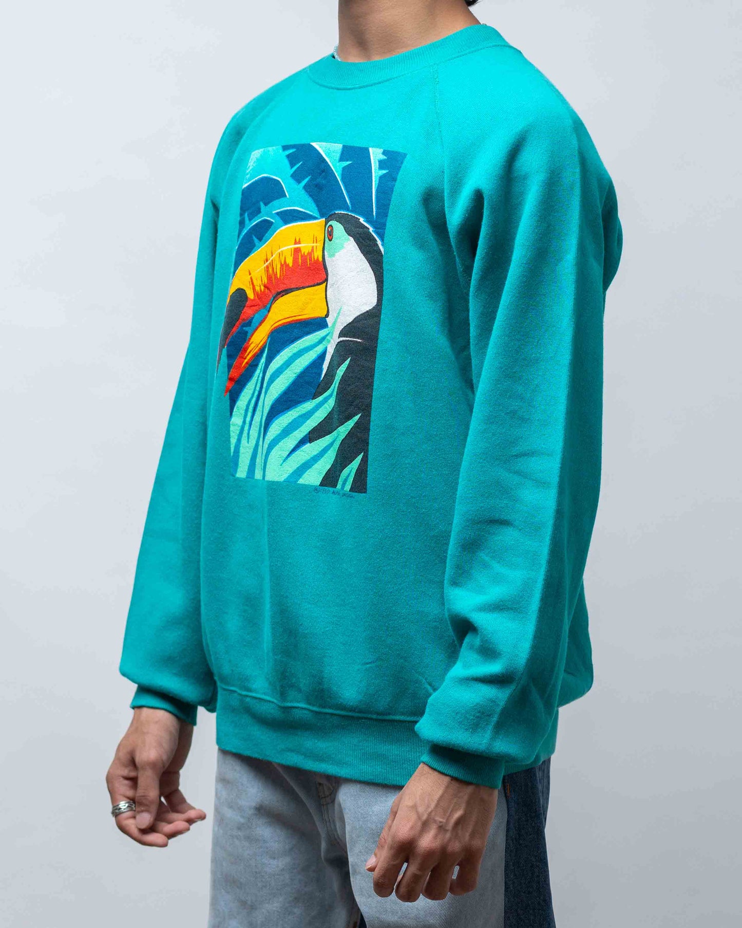 Vintage 1990 Trademarker Bird Crewneck Teal