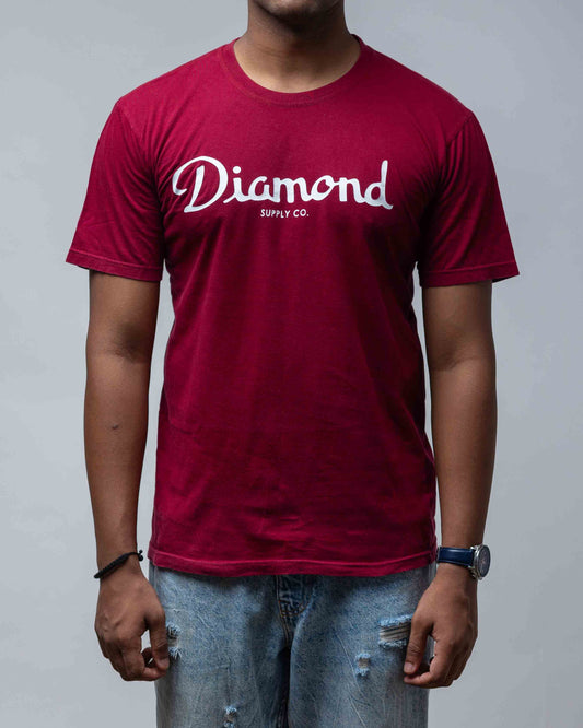 Diamon Supply Maroon Logo Tee