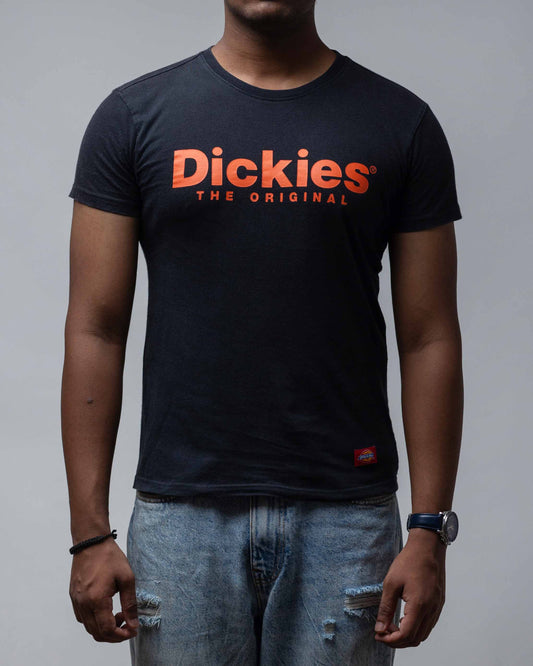 Dickies Orange Logo Tee Black