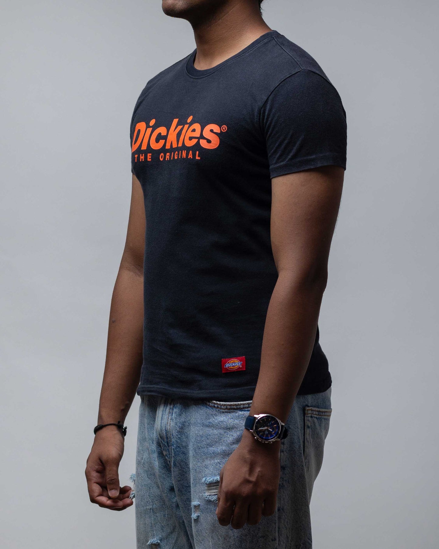 Dickies Orange Logo Tee Black