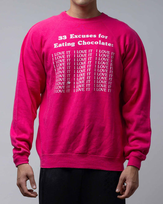 Vintage 90'S Hanes 33 Excuses I Love It Pink Crewneck