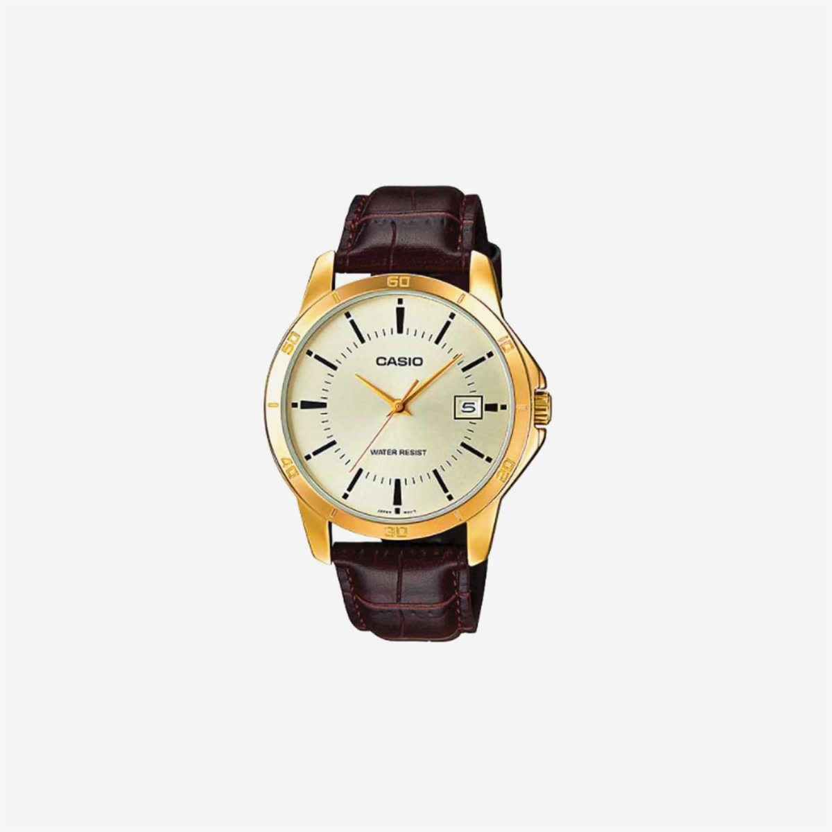 Casio MTP-V004GL-9A Date Quartz Watch with Genuine Leather