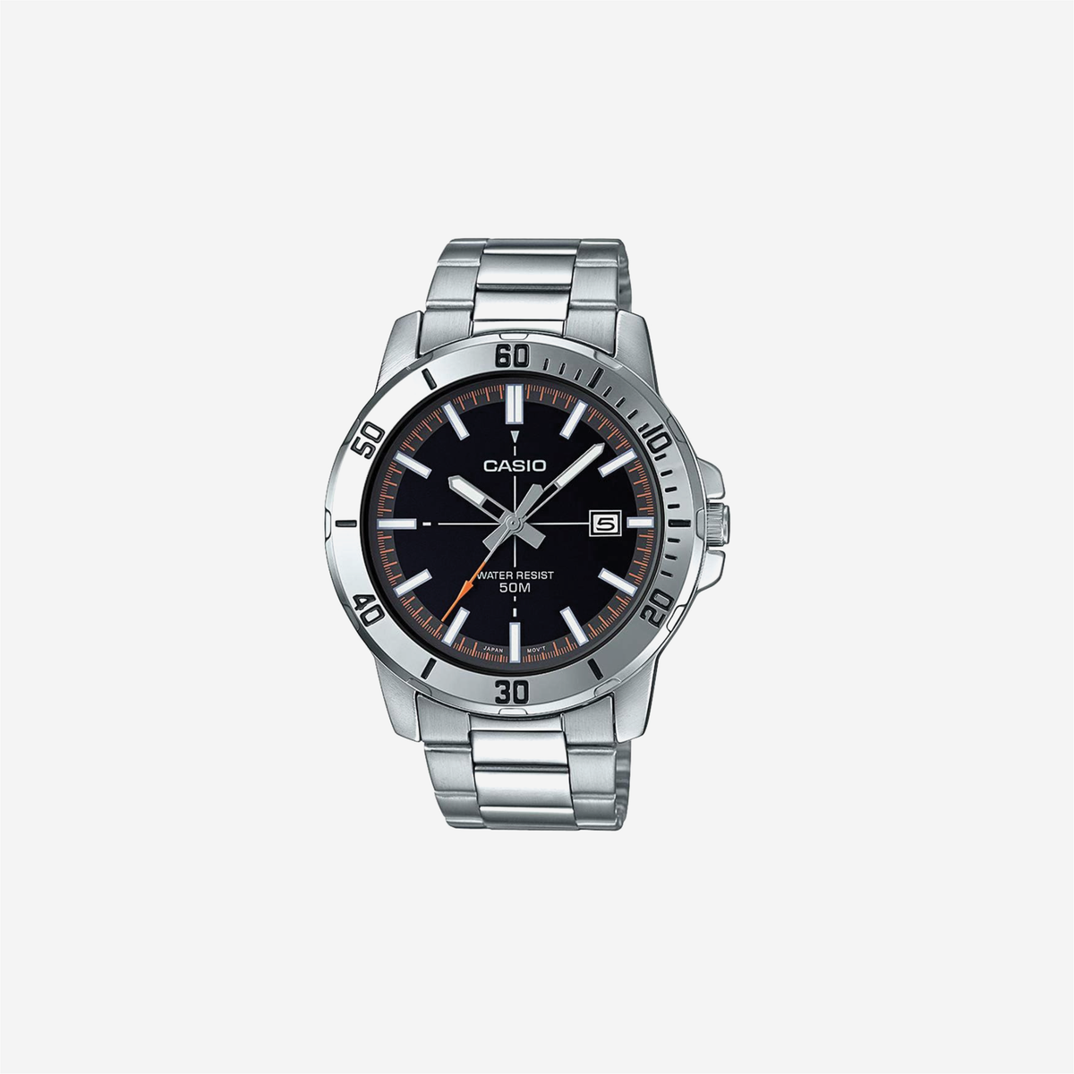 Casio MTP-VD01D-1E2V Black Dial Analog Stainless Steel Watch