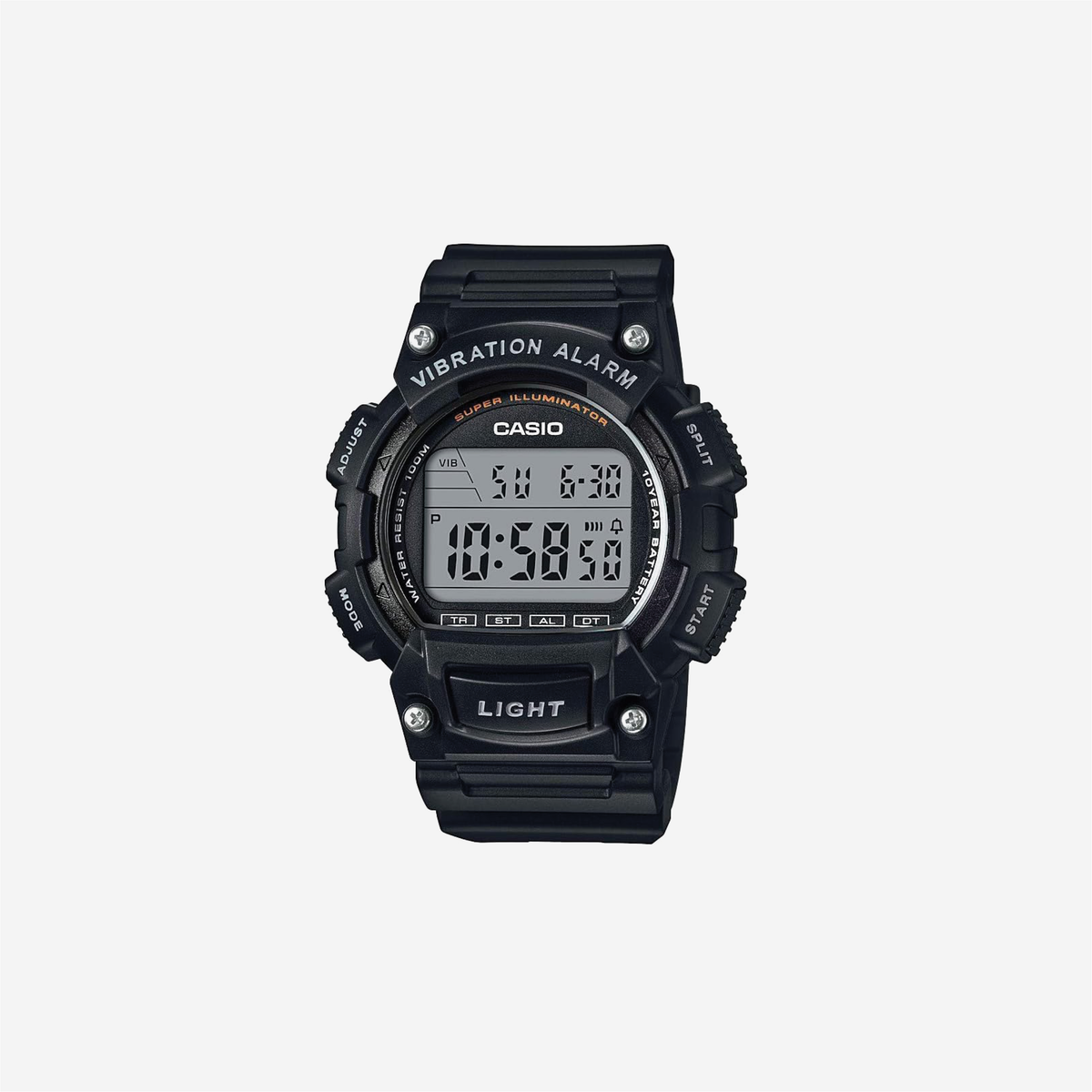 Casio W736H Series Digital Watch 1-100 SEC Stopwatch Countdown Timer Super Illuminator LED Light 100 M Water Resistance Daily Alarm Auto Calendar Dual Time 10 Yr Battery