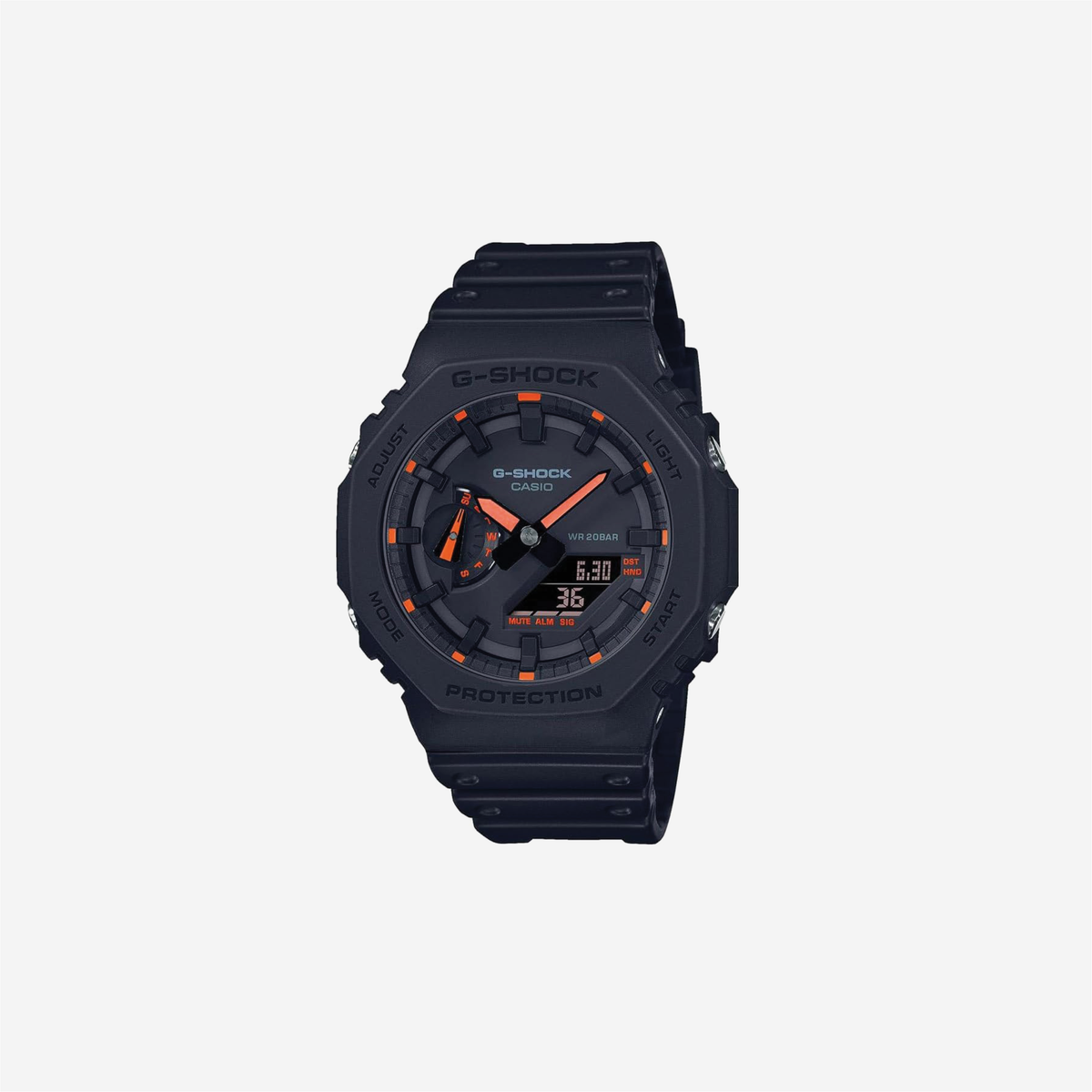 Casio G-Shock GA-2100-1A4ER Neon Accent Black Orange Watch