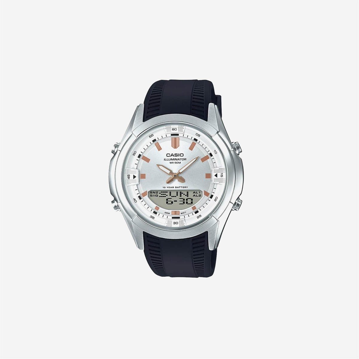 Casio AMW-840-7ACVCF Dress Analog-Digital Display Quartz Black Watch