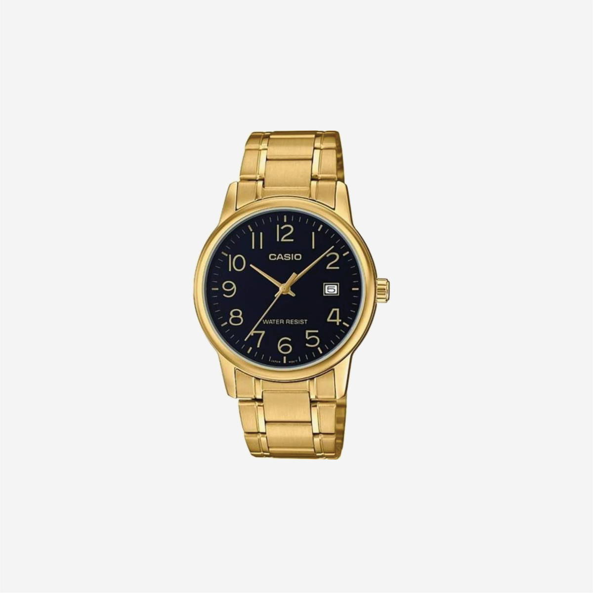 Casio Enticer MTP-V002G-1BUDF Black Dial Analog Stainless Steel Watch